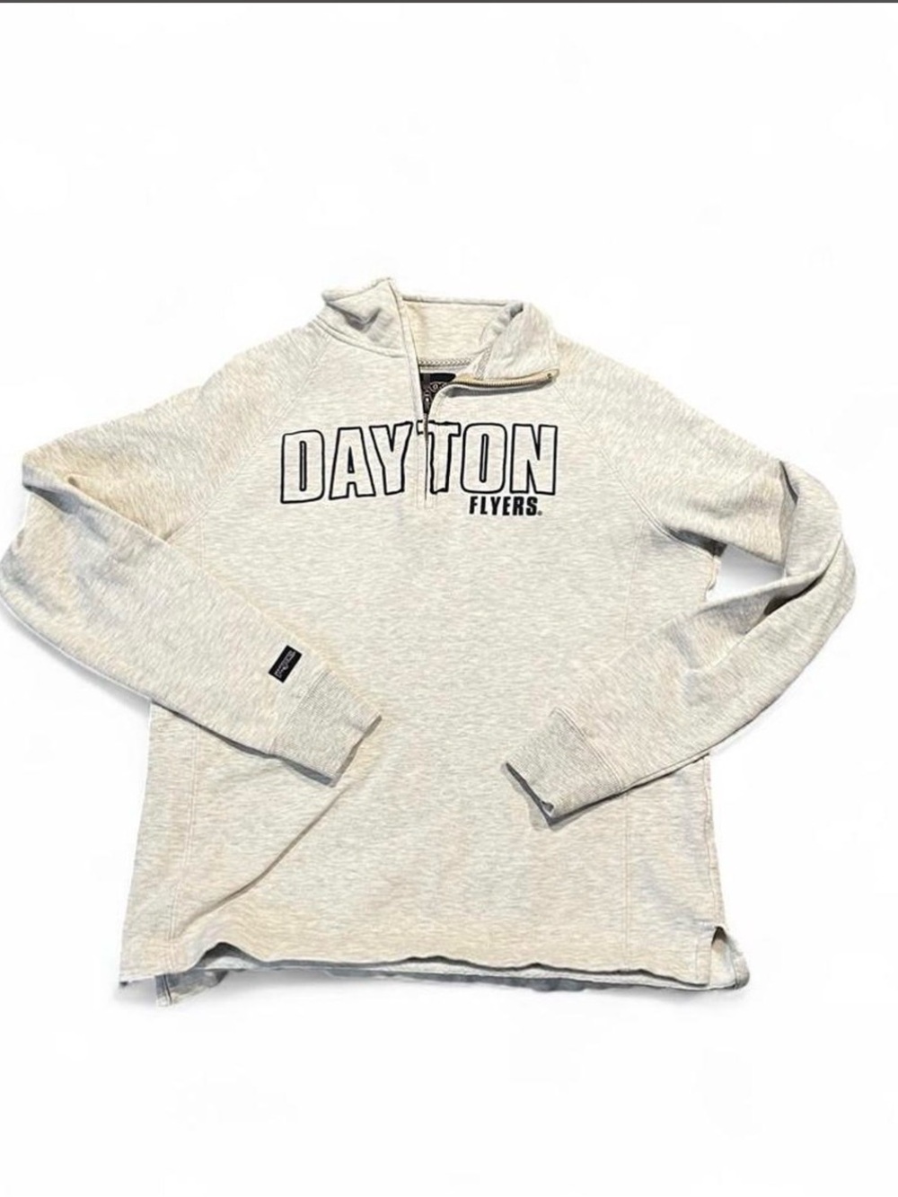 Jansport Heather Light Gray 'DAYTON Flyers' Quarter-Zip Sweatshirt